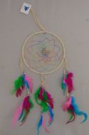 Off-White Dream Catcher w/Color Feathers