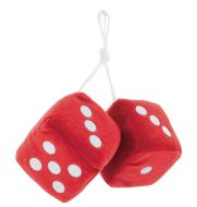 2.75" Red Fuzzy Dice