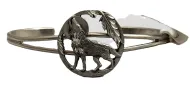 Youth-Howling Wolf Cuff Bracelet (Pewter)