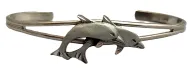 Youth-Dolphins Cuff Bracelet (Pewter)