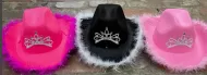 Adult Cowgirl Hat with Feather 3 Color
