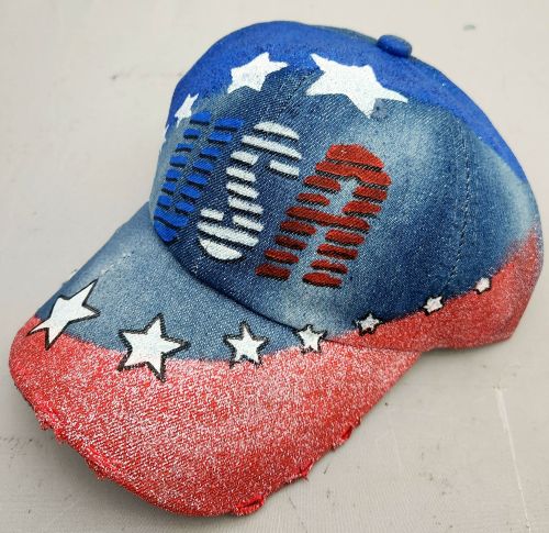 Stars w/USA Painted Baseball Cap