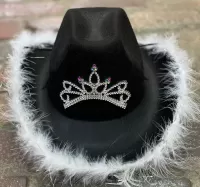 Adult Cowgirl Hat w/ Feather-Black Only