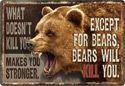 12 x 17 Metal Sign "Bears Will Kill You"