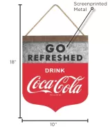 18"Hx10"L Metal Banner-Coca-Cola