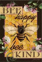 8"x12" Metal Sign "Bee Happy, Bee Kind"