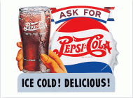 12x17 Metal Sign "Pepsi, Ice Cold Delicious"