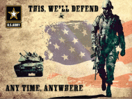 12x17 Metal Sign "Army Defend"