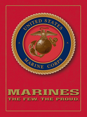 12x17 Rolled Edge Metal Sign-Marines (Red)