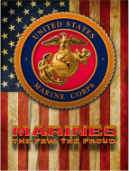 8x12 Metal Sign "Marine Flag Background"