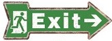 18 x 6 Metal Arrow Sign "Exit"