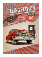 12x17 Rolled Edge Metal Sign-Rt 66 Filling Station