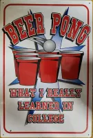 11.75"x17.75" Aluminum Sign: Beer Pong