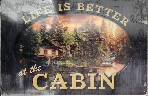 11.75"x17.75" Alum Sign: Cabin