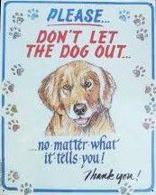 12 x 15 Metal Sign "Don't Let Dog Out"