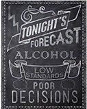 12 x 15 Metal Sign "Forecast Alcohol"