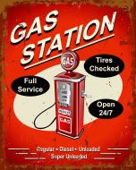 8x12 Metal Sign "Gas Station"