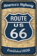 12x16 Metal Sign "Route 66 Yesteryear"