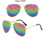 Novelty Wire Aviator with Rainbow Lens