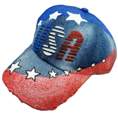 Stars w/USA Painted Baseball Cap