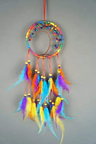 4.3" Dream Catcher-Multi Color w/ Beads