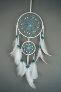 5.5" = 3" White/Blue Dream Catcher