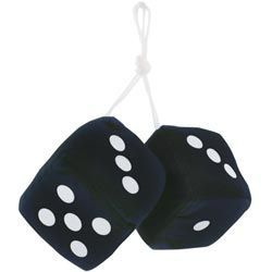 2.75" Black Fuzzy Dice