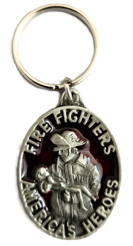 Fire Fighters Pewter Keychain