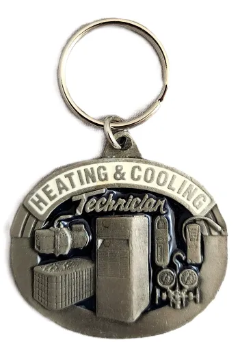 Heating & Cooling Pewter Keychain