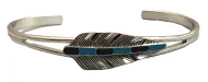 Youth-Feather Cuff Bracelet (Pewter)