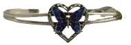 Youth-Heart Butterfly Cuff Bracelet (Pewter)