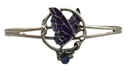 Youth-Purple Butterfly Cuff Bracelet (Pewter)