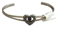 Youth-Purple Heart Cuff Bracelet (Pewter)