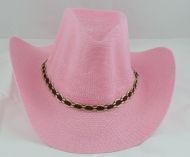 Woven Adult Cowgirl Hat Pink