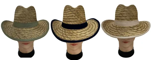 Youth Straw Hat (3 Color Bands-Asst)