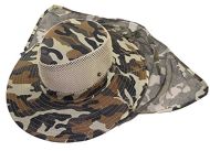 Camo Safari Hat with Neck Veil 62 cm