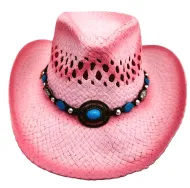 Youth Pink Spray Painted Cowgirl Hat