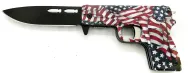 American Flag Spring Assist Pistol Knife