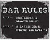 12 x 15 Metal Sign "Bar Rules"