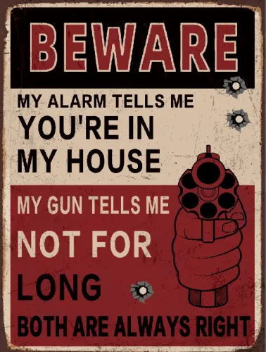 12x16 Metal Sign: Gun Tells