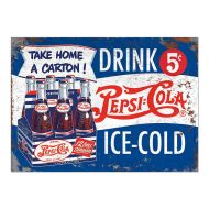 12x17 Rolled Edge Metal Sing-Pepsi 5 Cents
