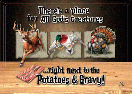 12x17 Metal Sign "Place for All God's Creatures"