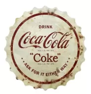 17" Scalloped Coca Cola Sign (Bottle Cap)