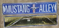 5"x24" Mustang Alley Embossed Metal Sign