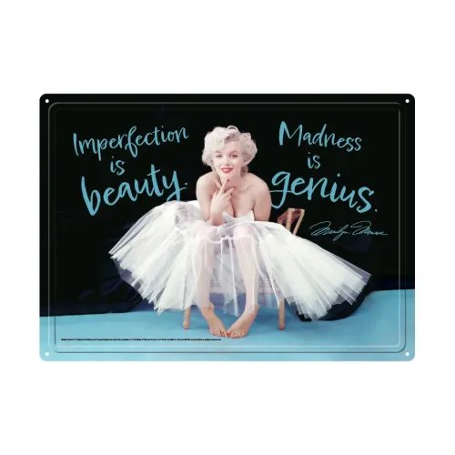 12x17 Rolled Edge Metal Sign-Marilyn Monroe-Imperfection