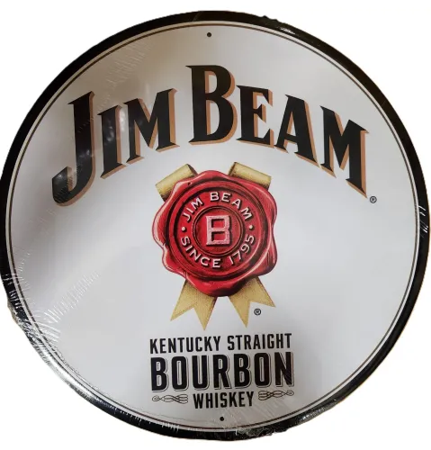 12" Round Aluminum Sign: Jim Beam