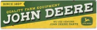 John Deer Quality Farm Embossed Metal Sign-9"x30"