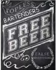 12x15 Metal Sign "Free Beer"