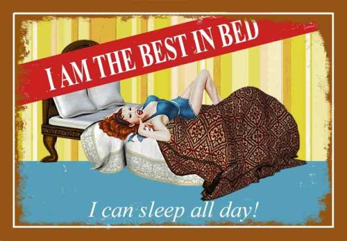 8x12 Metal Sign "Best in Bed"