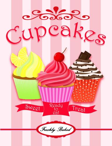 8x12 Metal Sign "Cupcakes"